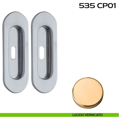 Kit placche incasso ovali con foro chiave Reguitti 535 lucido