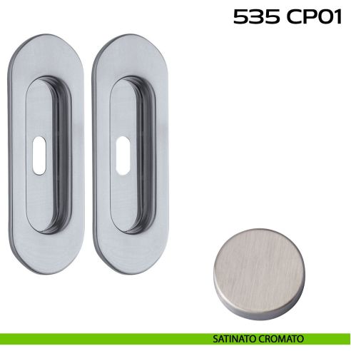 Kit placche incasso ovali con foro chiave Reguitti 535 satinato