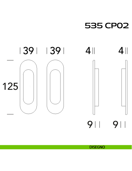 Kit placche incasso ovali cieche Reguitti 535 disegno