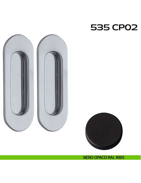 Kit placche incasso ovali cieche Reguitti 535 nero