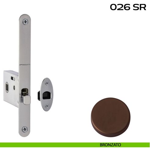 Serratura con foro quadro 8 mm bordo tondo entrata 50 mm Reguitti 026SR bronzato