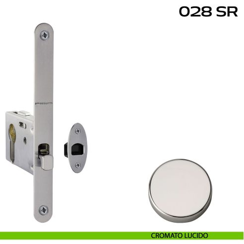 Serratura con foro yale bordo tondo entrata 50 mm Reguitti 028SR lucido