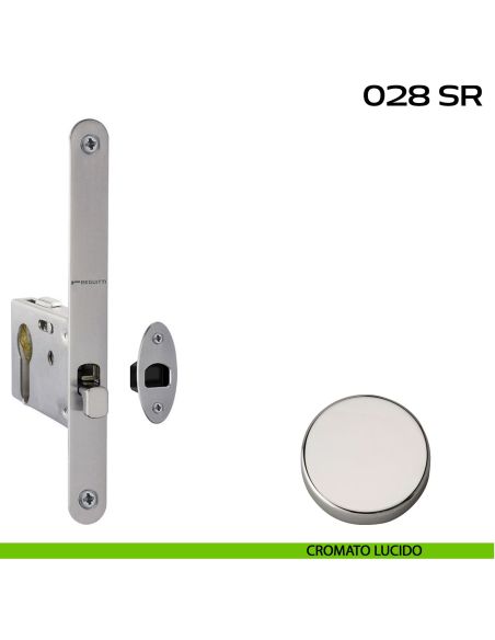 Serratura con foro yale bordo tondo entrata 50 mm Reguitti 028SR lucido