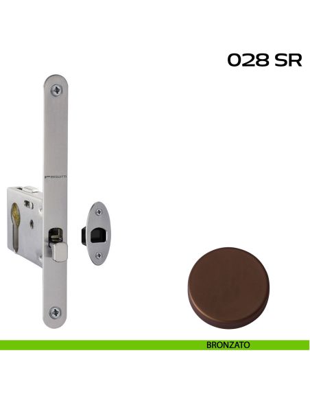 Serratura con foro yale bordo tondo entrata 50 mm Reguitti 028SR bronzato
