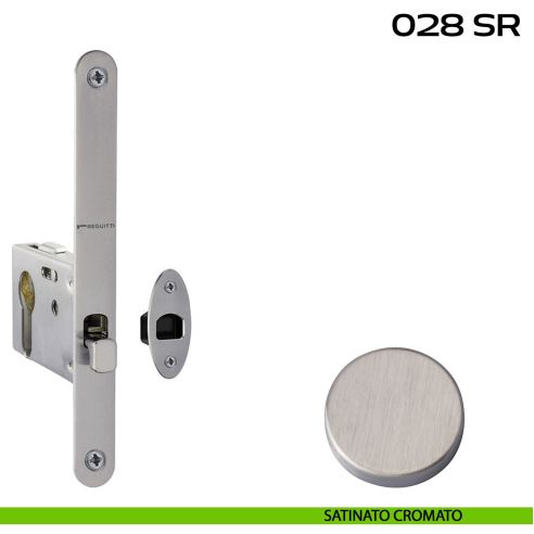 Serratura con foro yale bordo tondo entrata 50 mm Reguitti 028SR satinato