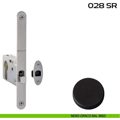Serratura con foro yale bordo tondo entrata 50 mm Reguitti 028SR nero