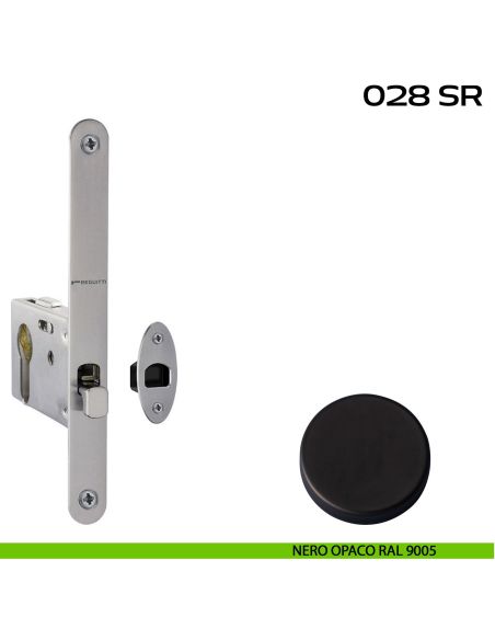 Serratura con foro yale bordo tondo entrata 50 mm Reguitti 028SR nero