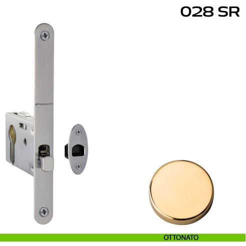Serratura con foro yale bordo tondo entrata 50 mm Reguitti 028SR ottonato