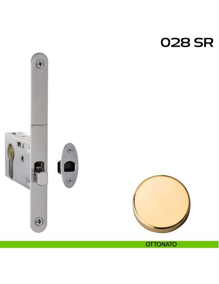 Serratura con foro yale bordo tondo entrata 50 mm Reguitti 028SR ottonato