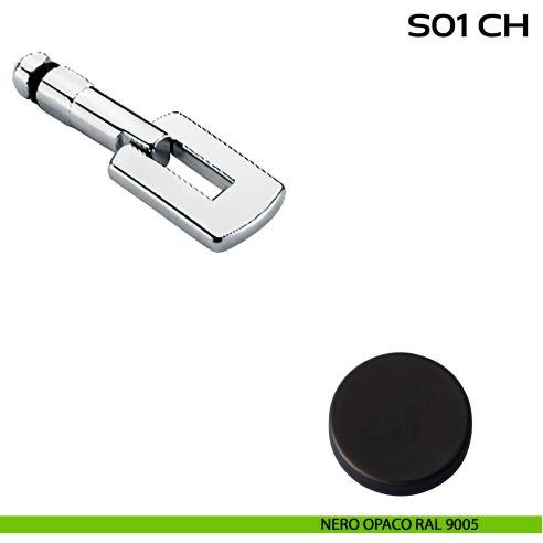 Chiave e adattatore quadro 8 mm per utilizzo con serratura S01SR articolo Reguitti S01CH nero
