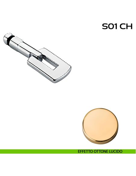Chiave e adattatore quadro 8 mm per utilizzo con serratura S01SR articolo Reguitti S01CH lucido