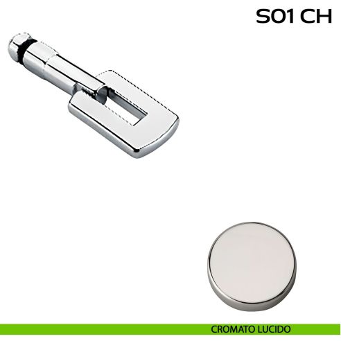 Chiave e adattatore quadro 8 mm per utilizzo con serratura S01SR articolo Reguitti S01CH lucido
