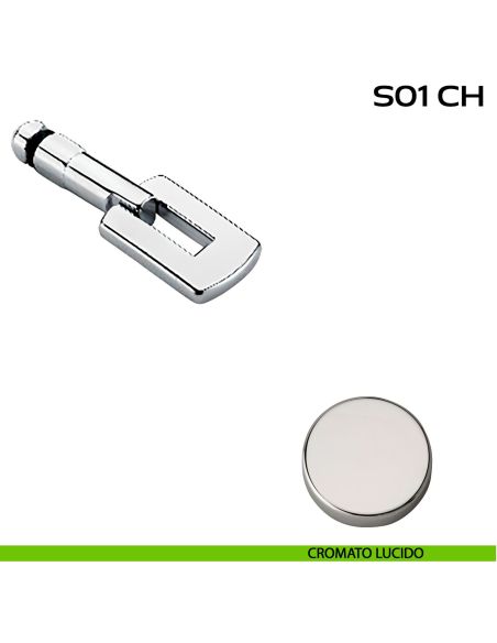Chiave e adattatore quadro 8 mm per utilizzo con serratura S01SR articolo Reguitti S01CH lucido