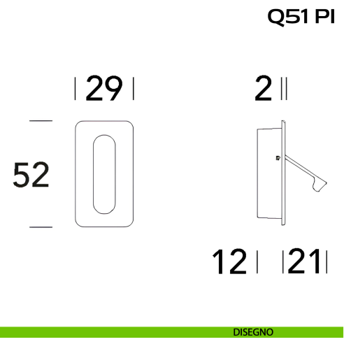 Frontale di trascinamento con pendente di presa Reguitti Q51PI disegno