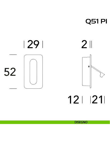 Frontale di trascinamento con pendente di presa Reguitti Q51PI disegno