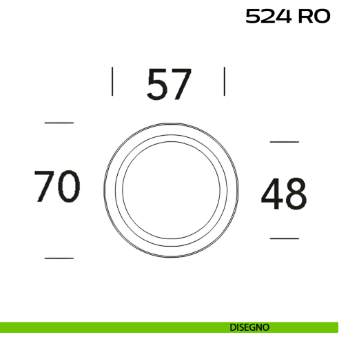 Cornice per placche con incasso diametro 48 mm Reguitti 524RO disegno