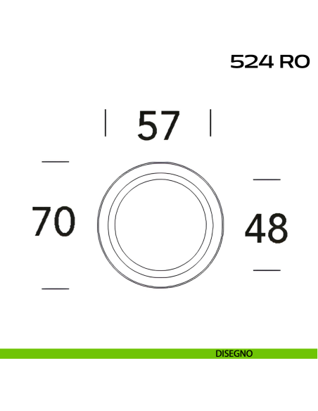 Cornice per placche con incasso diametro 48 mm Reguitti 524RO disegno