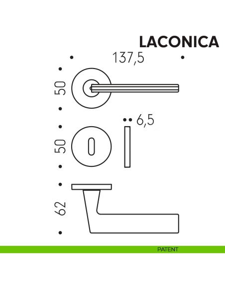 Maniglia per porta Laconica Colombo Design foro patent