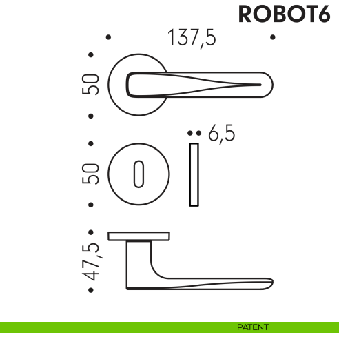 Maniglia per porta Robot6 Colombo Design foro patent
