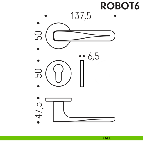 Maniglia per porta Robot6 Colombo Design foro yale