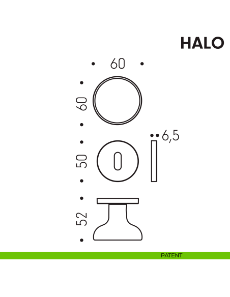 Pomolo per porta Halo girevole Colombo Design foro patent