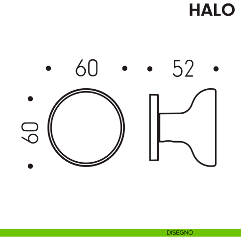 Pomolo per porta Halo fisso Colombo Design disegno
