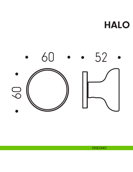 Pomolo per porta Halo fisso Colombo Design disegno