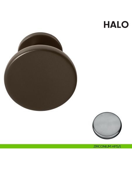 Pomolo per porta Halo fisso Ø72 Colombo Design zirconium