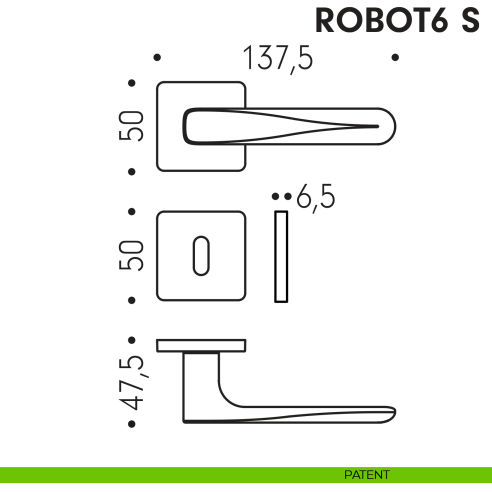Maniglia per porta Robot6 S Colombo Design foro patent