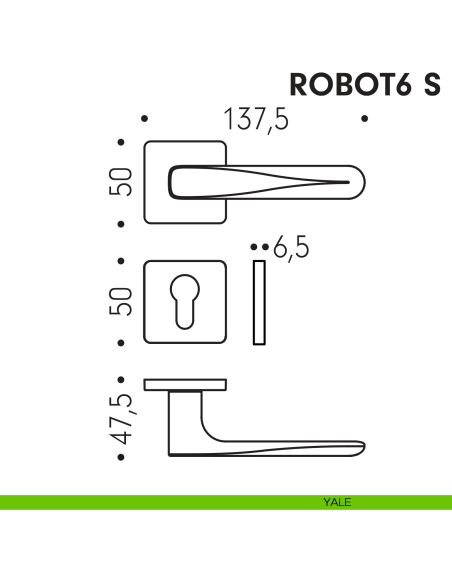 Maniglia per porta Robot6 S Colombo Design foro yale