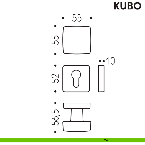 Pomolo per porta Kubo girevole Colombo Design foro yale