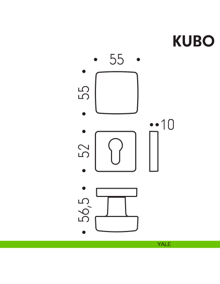 Pomolo per porta Kubo girevole Colombo Design foro yale
