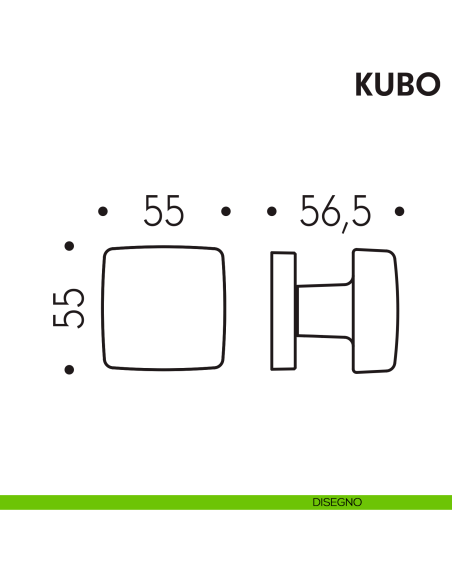 Pomolo per porta Kubo fisso Colombo Design disegno