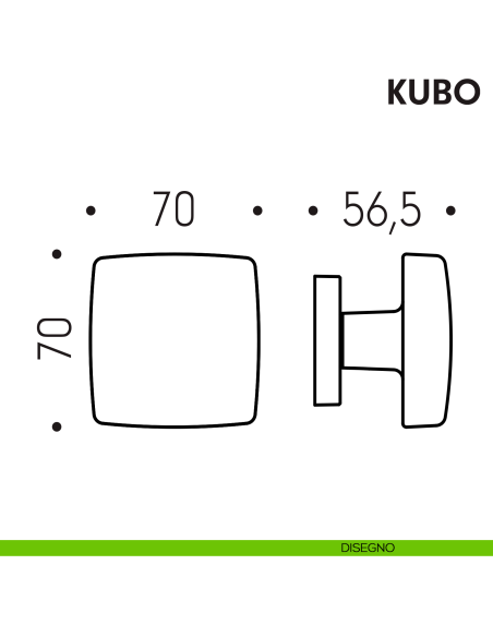 Pomolo per porta Kubo fisso Colombo Design disegno