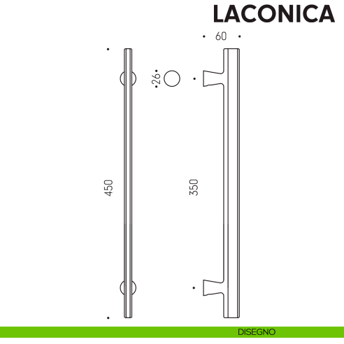 Maniglione per porta Laconico Colombo Design disegno