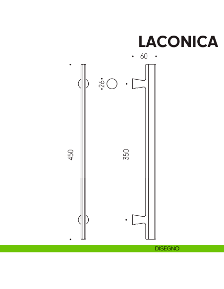Maniglione per porta Laconico Colombo Design disegno