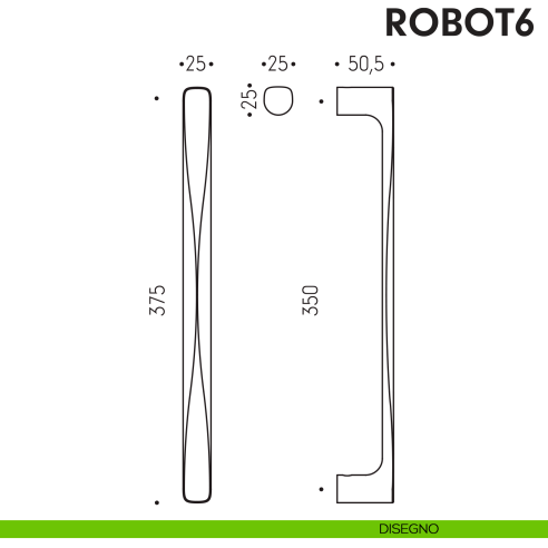 Maniglione per porta Robot6 Colombo Design disegno