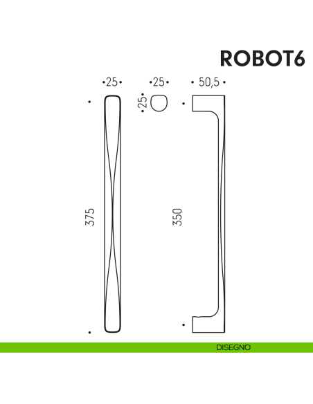 Maniglione per porta Robot6 Colombo Design disegno