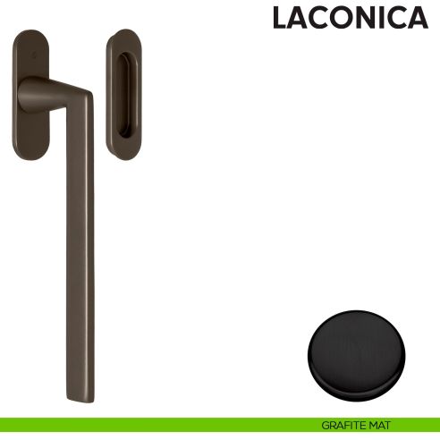 Maniglione per alzante scorrevole AM313/0 singolo Colombo Design con placca minimale Zero Evolution grafite mat