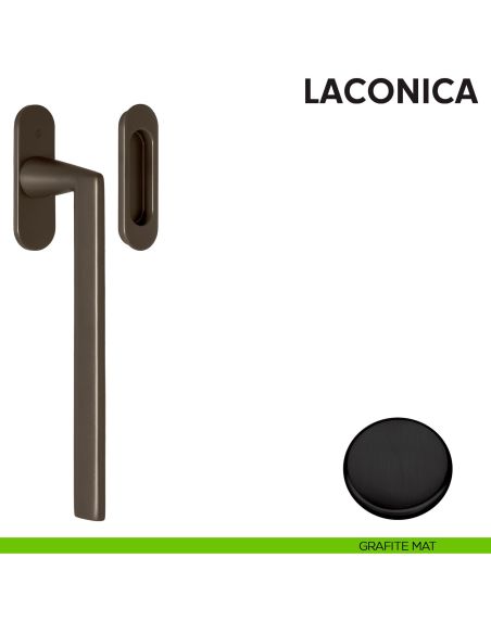 Maniglione per alzante scorrevole AM313/0 singolo Colombo Design con placca minimale Zero Evolution grafite mat