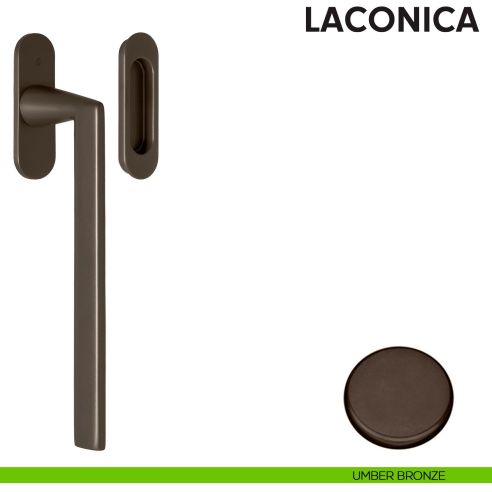 Maniglione per alzante scorrevole AM313/0 singolo Colombo Design con placca minimale Zero Evolution umber bronze