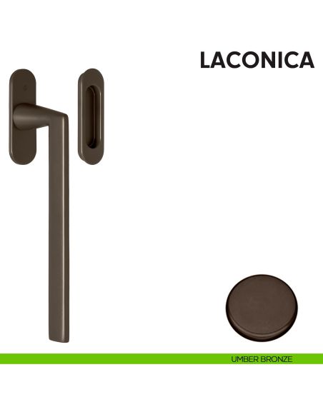 Maniglione per alzante scorrevole AM313/0 singolo Colombo Design con placca minimale Zero Evolution umber bronze