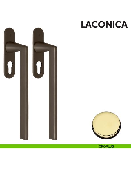 Maniglione per alzante scorrevole AM413Y/0 accoppiato Colombo Design con placca minimale Zero Evolution oroplus