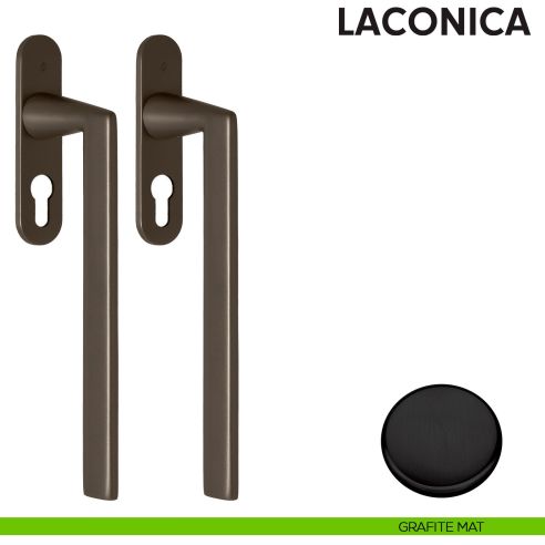 Maniglione per alzante scorrevole AM413Y/0 accoppiato Colombo Design con placca minimale Zero Evolution grafite mat