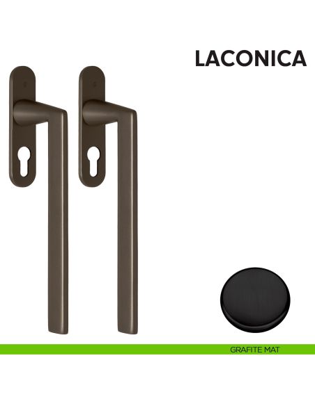 Maniglione per alzante scorrevole AM413Y/0 accoppiato Colombo Design con placca minimale Zero Evolution grafite mat