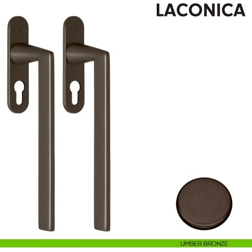 Maniglione per alzante scorrevole AM413Y/0 accoppiato Colombo Design con placca minimale Zero Evolution umber bronze