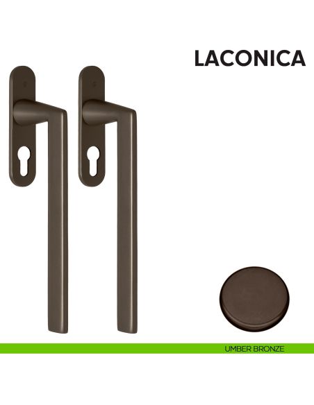 Maniglione per alzante scorrevole AM413Y/0 accoppiato Colombo Design con placca minimale Zero Evolution umber bronze