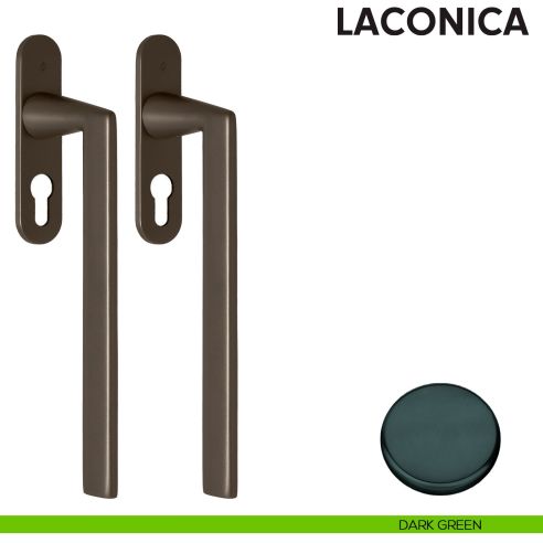 Maniglione per alzante scorrevole AM413Y/0 accoppiato Colombo Design con placca minimale Zero Evolution dark green