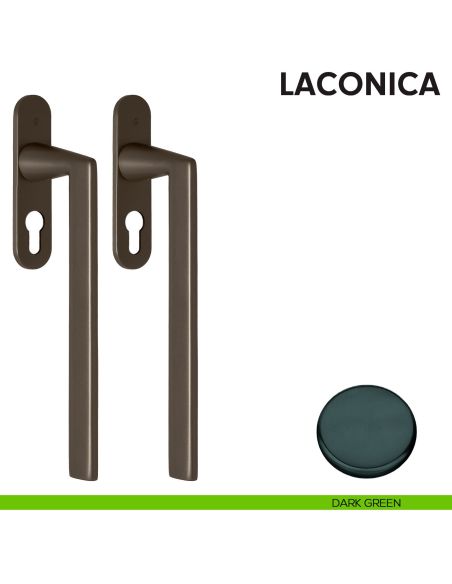 Maniglione per alzante scorrevole AM413Y/0 accoppiato Colombo Design con placca minimale Zero Evolution dark green