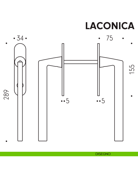 Maniglione per alzante scorrevole AM413Y/0 accoppiato Colombo Design con placca minimale Zero Evolution disegno